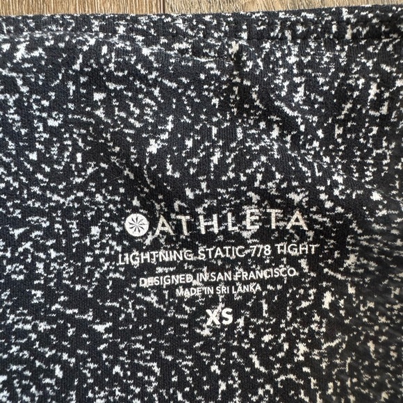 Athleta Lightning Static Leggings, women’s size XS. Black and white. - Picture 4 of 7